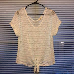 Blue & white tie tee